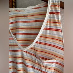 Madewell Striped V-Neck Tank Top XXL